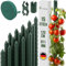 TTL GARDEN Rankstäbe 15er Set 120cm x 11mm Ø grün - Rankhilfe Pflanzstäbe + Klettband + Clips - Stahl rostfrei Kunststoff beschichtet Rankhilfe Blumenstütze Pflanzenstütze -Tomaten Gurken & Blumen
