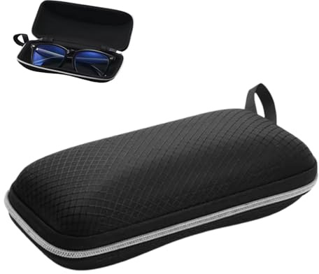 Lyivisk Brillenetui Hardcase für Sonnenbrille und Sportbrille, Tragbares Brillen Etui mit Karabiner für Damen Herren, Kratzfestes EVA Etui mit Struktur für Outdoor und Reisen