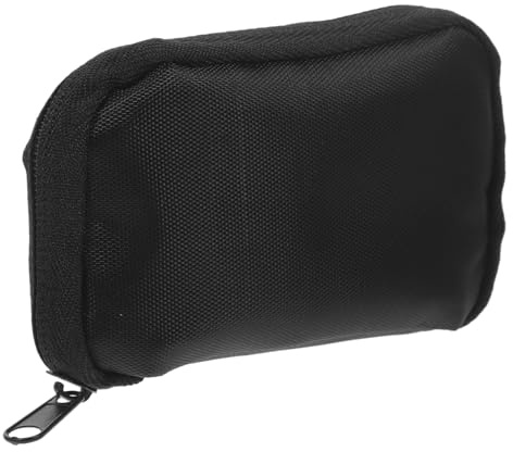 Schwarz Blutzuckermessgerät Etui, Stoff, mit Reißverschluss, 1 Stück | Teststreifen und Stechhilfen, Netzfach und Elastische Bänder, Unterwegs der Handtasche
