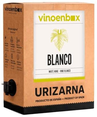 Vino blanco seco Bag-in-Box 15 Litros | Recomendado para el consumidor habitual de vinos blancos | Caja de vino con grifo práctica y sostenible | Calidad garantizada por enóloga de Rioja