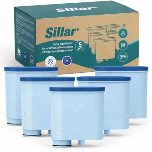 Sillar Wasserfilter Kartusche kompatibel mit Philips AquaClean CA6903/10 & CA6903/22 – für Kaffeevollautomat, LatteGo & Saeco – Kalkschutz & besserer Geschmack – 5er Set
