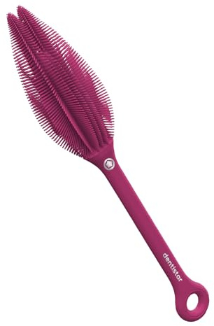 dentistar Silikon Flaschenbürste kurz – Baby Flaschenbürste für Flaschen, Becher und Gläser, Flexibler Flaschenreiniger mit weichen Silikonborsten – Aus lebensmittelechtem Silikon – BPA-frei* – Pink