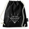 Über 60 Sprüche & Designs auswählbar/WhyKiki Turnbeutel mit Spruch/Beutel: Schwarz/Rucksack/Jutebeutel/Sportbeutel/Hipster, Bag:Diamond