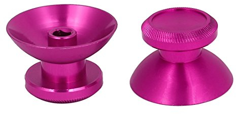 OSTENT 2 x Metall Analog Joystick Thumbstick Cap Cover kompatibel für PS4 Xbox One Controller - Farbe Rose Red