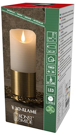 Konstsmide 1822-600 LED-Echtwachskerze Messingfarben 17 5 cm