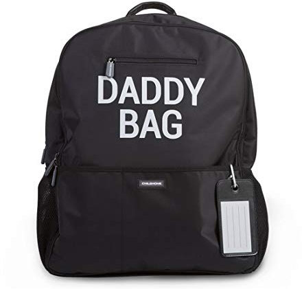 Toy Adventure Childhome - Kinder Baby Accessoire Wickeltasche Babytasche Rucksack Daddy Bag für den modernen Vater, perfekt für Das alltägliche Wohl des Neugeborenen Babys, Schwarz