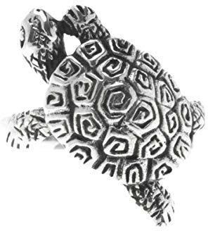 WINDALF Ring NAMI h: 2 cm Schildkröte Hochwertiges Silber (Silber, 50 (15.9))