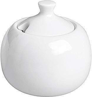 Retsch Angelina Zuckerdose weiß Porzellan - weiß Porzellan rund Abnehmbarer Deckel