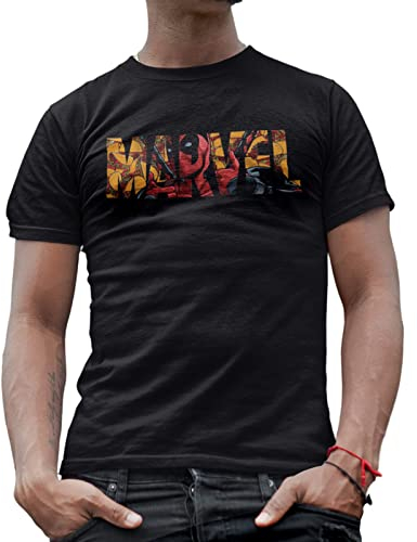 Deadpool Taco Logo Funny Humor Pun Avengers X-Men Dead Pool Graphic Men's Adult T-Shirt Tee Apparel (Black, Small)