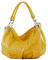 modamoda de IT40 Damen Leder/Nappaleder Schultertasche Hobo Bag handmade in Italy, Farbe:Sonnengelb Leder