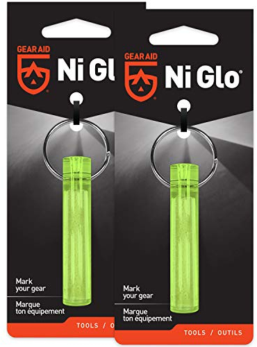 Gear Aid Ni Glo Porte-clés lumineux unisexe de 5,1 cm pour camping, plongée sous-marine et pêche de nuit, jaune, 5,1 cm