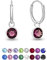 DTPsilver® KLEINE Creolen Ohrringe 925 Sterling Silber mit Swarovski® Elements Kristall Rund - Mädchen - Dicke 1.2 mm - Durchmesser 12 mm - Farbe : Amethyst