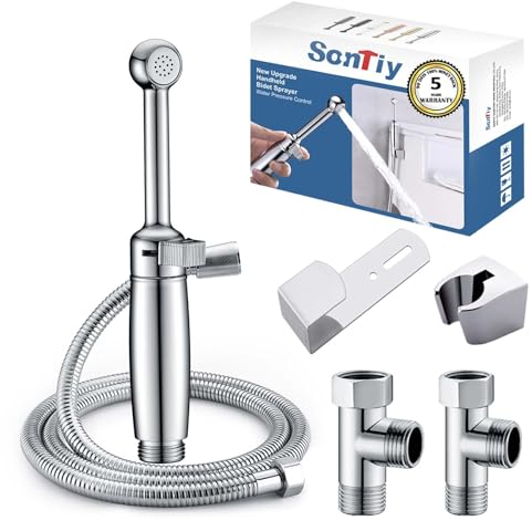 SonTiy - Set di spruzzatori per bidet per WC portatile, per bidet e doccia musulmana Shattaf, per doccia e bidet per bagno, WC, bagno per animali domestici, con accessori per il Regno Unito