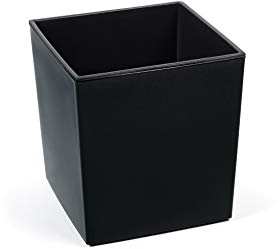 Gordanluk, Low Flowerpot, Square Shiny Gloss Flowerpot with internal liner, indoor plant pot, outdoor plant pots, plastic plant pots (Black, 30 x 30 x 31cm)