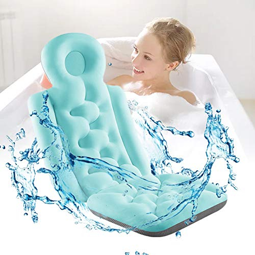 LZH FILTER Tapis Bain Corps Adulte, Oreiller Baignoire Spa Ergonomique (pour Baignoire) Accessoires Baignoire Antidérapants Imperméables Le Soutien L'épaule Et Dos Tête, Cou