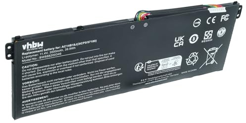 vhbw Akku kompatibel mit Acer Aspire ES1-532G-P47B | ES1-532G-P47R, ES1-532G-P4FW Notebook (3500 mAh, 11,4 V, Li-Polymer)