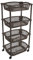 Acan Tradineur - Carrito Verdulero con Ruedas - Modelo HG - Fabricado en Plástico - Multiusos para organizar los Espacios domésticos - 4 Cestas - 90 x 41 x 30 cm - Color Marrón