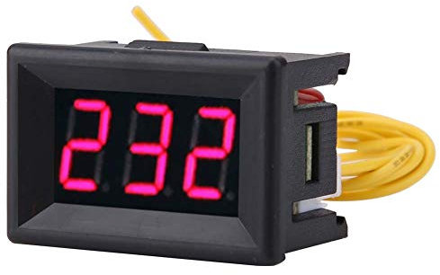 Voltmètre, Voltmetre Moniteur 220V, Testeurs de Tension, Numérique Voltmètre Testeur de tension, AC Voltmètre Affichage LED 1,9 cm Panneau de tension pour Véhicule, Camion, Moto, Bateau 70-380V