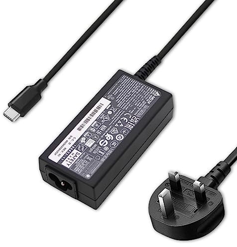 New 45W USB-C TYPE C Charger Replacement For Acer Chromebook Spin 514 CP514-1H, Spin 514 CP514-1WH, Spin 514 CP514-1W Laptop Power Supply Ac Adapter With UK Cord - Sold By Wikiparts