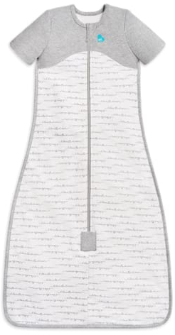 Love To Dream Schlafsack aus Bio-Baumwollfleece 6–18 Monate, Weiß für Temperaturen das ganze Jahr über (18–24 °C), Kurzarm, Tragbare Decke, Maschinenwaschbar, 2 Reißverschlüsse, Von Hebammen empfohlen