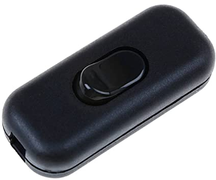 Zwischenschalter Schnurschalter - 2-3 polig 6A 250V - Schnurzwischenschalter, Wippschalter, Zuleitungsschalter, Kabelschalter, Schalter | Schwarz