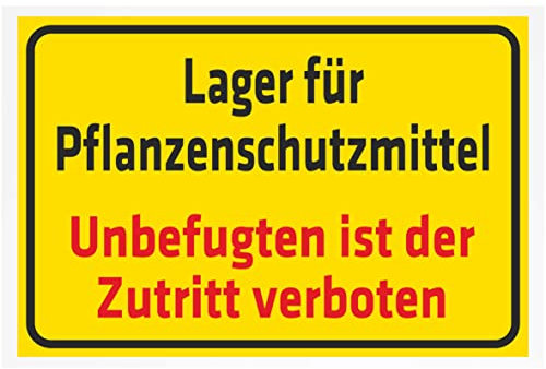 INDIGOS UG - Aluverbundplatte Schilder 3mm - Sicherheit - Lager für Pflanzenschutzmittel - 300x200 mm - Hotel, Firma, Schutz, KITA, Arzt, Praxis, Wohnung