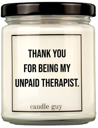 candle guy Duftkerze | Thank you for being my unpaid therapist. | Handgemacht aus 100% Sojawachs | 70 Stunden Brenndauer