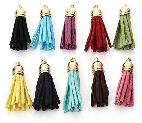 40 mm Leder-Quasten-Fransen-Schlüsselanhänger, Schmuckfaser, Fransen, Wildleder, Quaste, Zubehör, N1K8, Schlüsselanhänger, Schmuckanhänger für DIY
