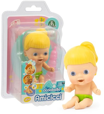 Amicci PIPI, interaktive kleine Puppen mit PIPI-Funktion und Abnehmbarer Windel, Spiele für Kinder 3 Jahre, lustige und lustige Ausdrücke, 5 Sammlerstücke, Cicciomolly