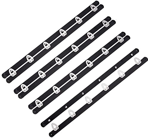 BENECREAT 4 Pairs 201 Stainless Steel Corset Busk Steel Boning, 30cm Black Spring Corset Busks with 6 Hook & Eye Closure for Sewing Corset, Bustier, Waist Trainer