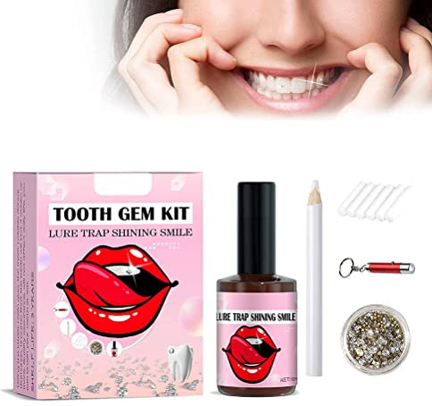 DIY-Zahn-Edelstein-Set mit Kleber, Kristall-Kleber-Schmuck-Starter-Set, Zahn-Edelstein-Set, Zahn-Schmuck-Set, DIY, Modische Zahnornamente, Künstliche Kristall-Zahndekoration für (1)