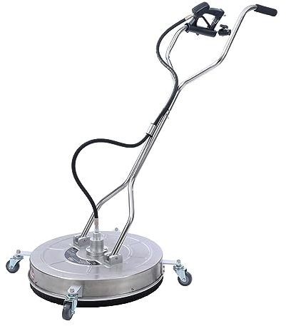 Aim Tools 24 Inch Pressure Washer Surface Cleaner Stainless Steel with 4 Wheels, 3/8 Quick Connector, 4500 PSI Flat Floor Cleaning Washer for Driveways Sidewalks Patios Cleaning