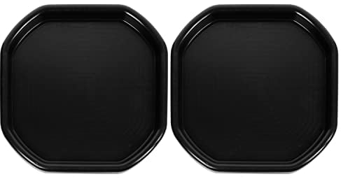 (Set of 2) - Small Octagoanal Black mixing Tray 70Cm Diameter Tuff Spot Mixing Board Sand Water Activity Kids Play Heavy Duty Plastic Strong and Premium Messy Tray Multipurpose Tray (Black)