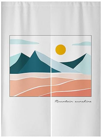 Surwin Rideau de Porte Japonais Morandi Nordique Noren en Lin Fenêtre Rideaux Panneau Tenture Tapisserie pour Cuisine Chambre Décoration de Maison (65x90cm,Blanc)