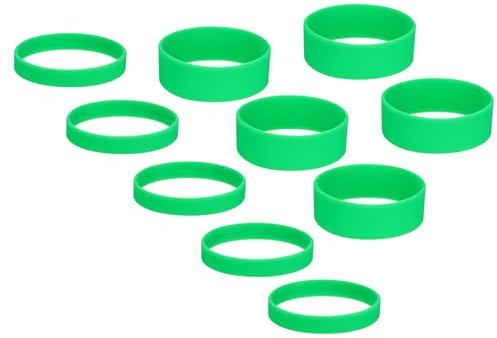PATIKIL Elastic Sublimation Tumblers Holder Ring Bands, 10 Pcs Silicone Heat Resistant Sublimation Paper Wrap Ring for 20Oz Tumbler for DIY Craft Green