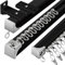 Deckenvorhangschiene, flexible Vorhangschiene, Wand- oder Deckenmontage, schwarz, strapazierfähig, Dusch-Schiebevorhänge, Schienensystem, Raumteiler, Aluminium-Vorhangschienen und Beschläge