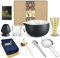 Artcome Bluestone Glaze Kit para Ceremonia de Té Japonesa, Cuenco Con Boquilla de Vertido, Batidor, Cuchara, Colador de Polvo Matcha, Juego para Hacer Usucha, Koicha