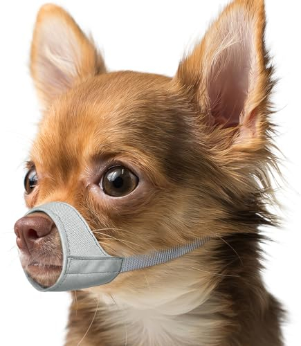 Mayerzon Maulkorb für Hunde mit kurzer Schnauze, kleiner Maulkorb für Chihuahua, Shih Tzu, American Bully Boxer Welpen, weicher Stoff, Mundbedeckung für Fellpflege, Tierarztbesuche, verhindert Beißen,