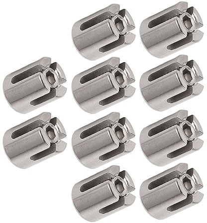 Rostfreie Kreuzkabelklemmen, 10 Stück 316 Edelstahl-Geländer-Drahtseilklemmen für 3-mm-Kabel, Korrosionsbeständig, Ideal für Innen- und Außengeländer