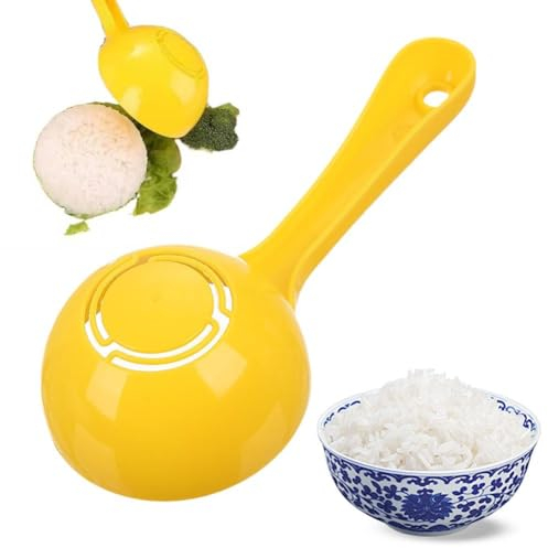 Halbrunde Reislöffel-Silikonform, gelbe Reispaddel-Schaufelform für Reisbällchen, antihaftbeschichtete Reisschaufelform, für Zuhause, Küche, Servierlöffel für Reis, Sushi, Reis- und Kartoffelheber