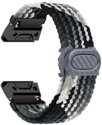 Geflochtenes Armband für Fenix 7/Fenix 6/5 Plus Armbänder für Damen Herren Ersatzarmband Solo Loop für Fenix 7/Fenix 6/Fenix 5 Plus Armband Nylon Sport Band für Fenix 7/Fenix 6/5 Plus (D,Nylon)