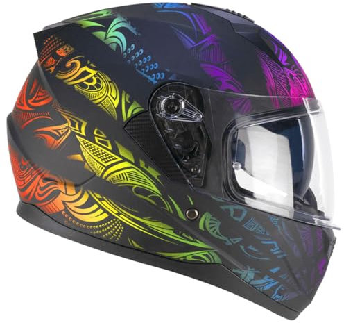 SKA-P Unisex – Erwachsene Speeder Integralhelm, Schwarz Grün Rot matt, XL (60cm)