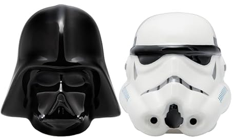 Star Wars Salière et poivrière sous licence officielle Disney Stormtrooper et Dark Vador en céramique pour la cuisine et la décoration d'intérieur, cadeau de pendaison de crémaillère pour les fans de