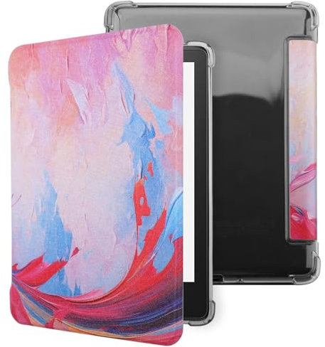 WALNEW Case for 6.8 Kindle Paperwhite, PU Leather Slim Case with Clear Soft TPU Back Cover with Auto Wake/Sleep for Kindle Paperwhite Signature Edition (11th Generation, 2021)