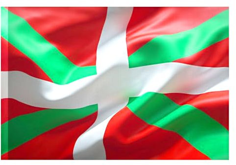 Bandera de Euskadi Ikurriña, Bandera 90cm x 150cm, Bandera Grande con Trabilla para Mástil y Cordones, Bandera Ligera para Deportes, Fútbol, Manifestaciones, Edificios, (Euskadi, 1 unidad)