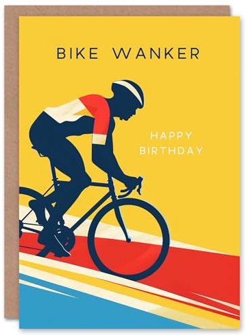Artery8 Bike Wanker Sport Cyclist Riding Bicycle Funny For Him Man Birthday Card