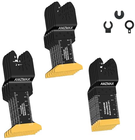 16PCS Titanium Oscillating Tool Blades,Universal Multitool Blades for Metal Wood Cutting,Quick Release Multitool Blades Kits Fit Dewalt Ryobi Rockwell Fein Milwaukee
