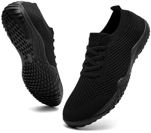 Sneakers Femme Chaussures Barefoot Minimalistes Basket Sport Légère Chaussure Running Noir Respirantes Barefoot Shoes Antidérapant Fitness 36