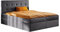 Kaiser Möbel - Bett 180x200 cm - Boxspringbett mit Matratze und Bettkasten - Polsterbett für Schlafzimmer, Jugendzimmer, Doppelbett mit hohem Kopfteil, Bonellmatratze - Ludano - Dunkelgrau
