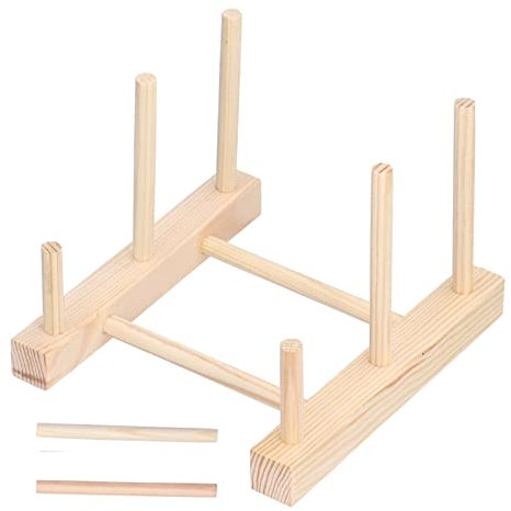 ANKROYU Plat en Bois Plaque de vidange Rack de Cuisine Organisateur de Rangement de Cuisine Riddy Non déformation Hauteur de Vaisselle pour Les Assiettes Bols Tasses Pot Paies Armoires